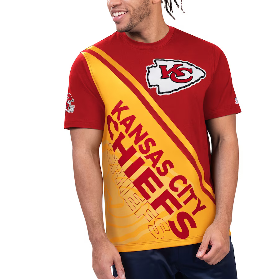 Men's Kansas City Chiefs Red/Gold Starter Finish Line T-Shirt